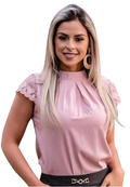 Blusa Social Detalhe em Renda