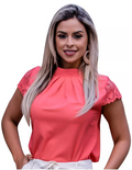 Blusa Social Detalhe em Renda