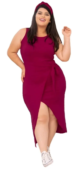 Vestido Canelado Plus Size